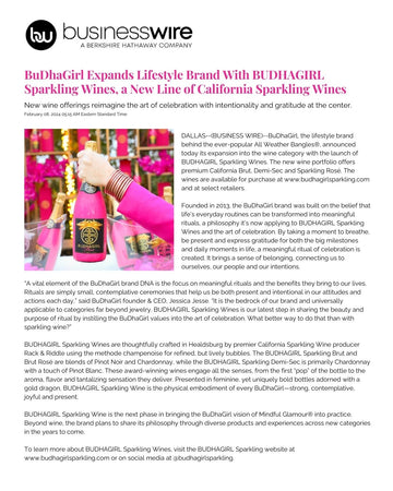 Business Wire: BuDhaGirl Expands Lifestyle Brand