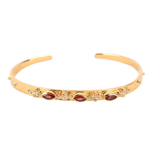 Calista Cuff with Garnet Birthstone | BuDhaGirl