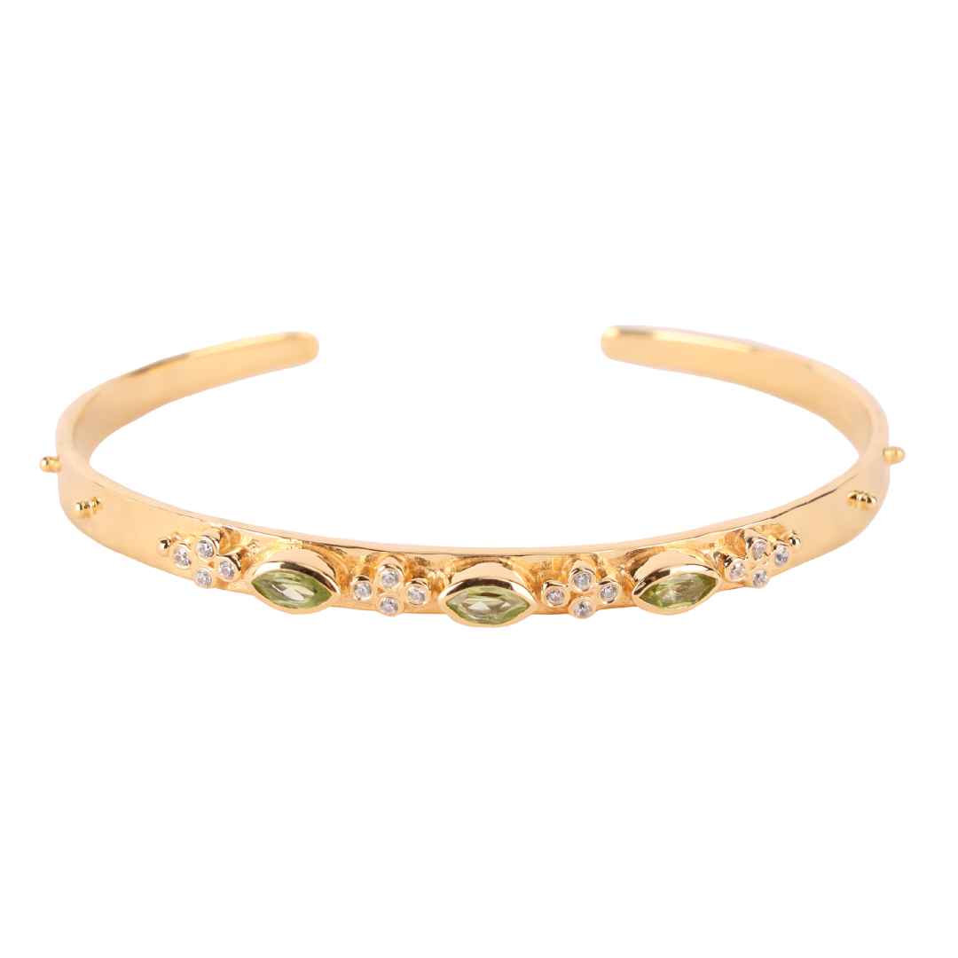 Calista Cuff in Peridot Birthstone | BuDhaGirl