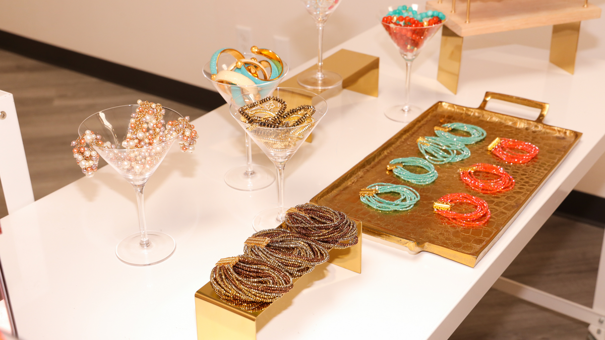 Luxury bangles and crystal beaded bracelets display | BuDhaGirl