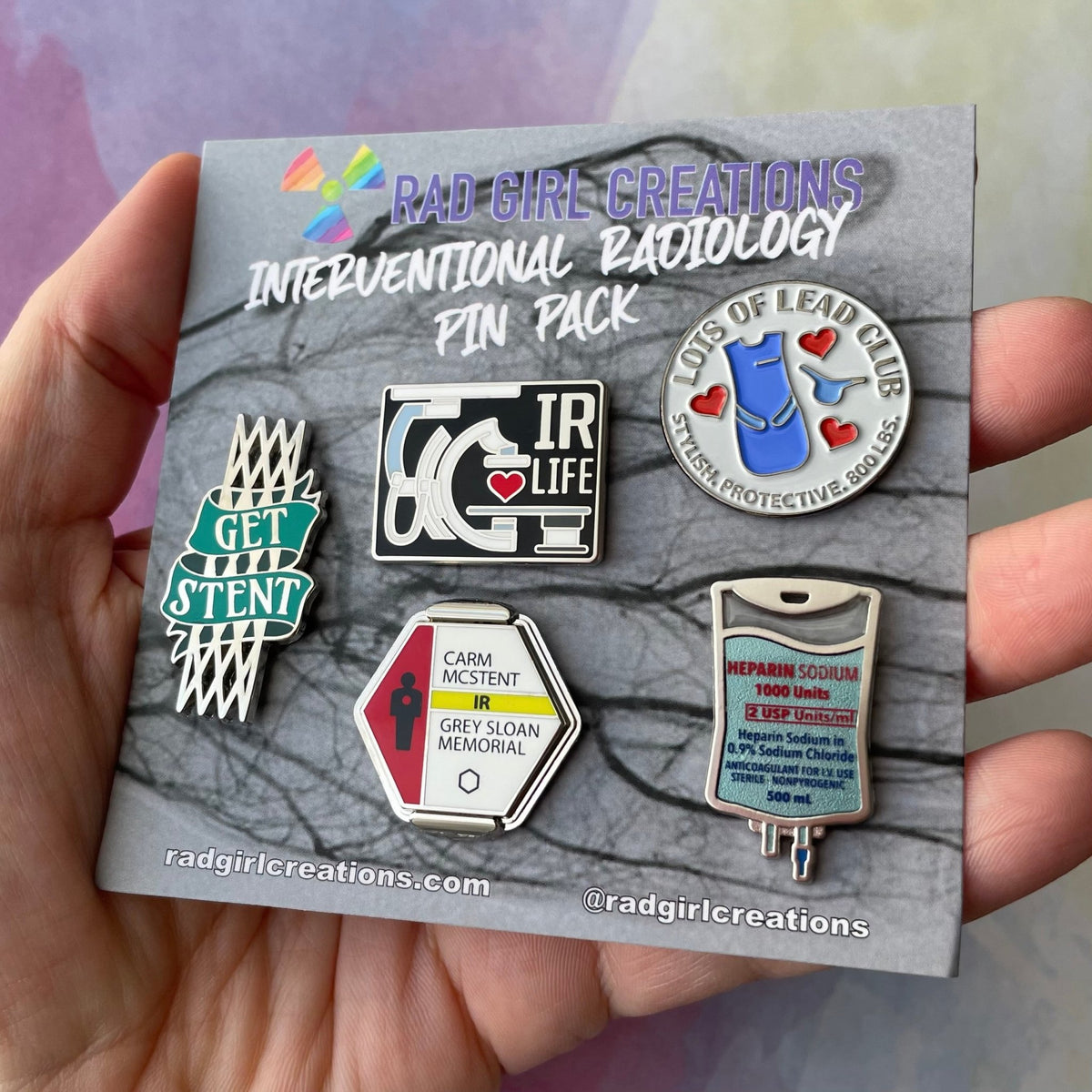 Interventional Radiology Pin Pack Rad Girl Creations Medical Enamel Pin 