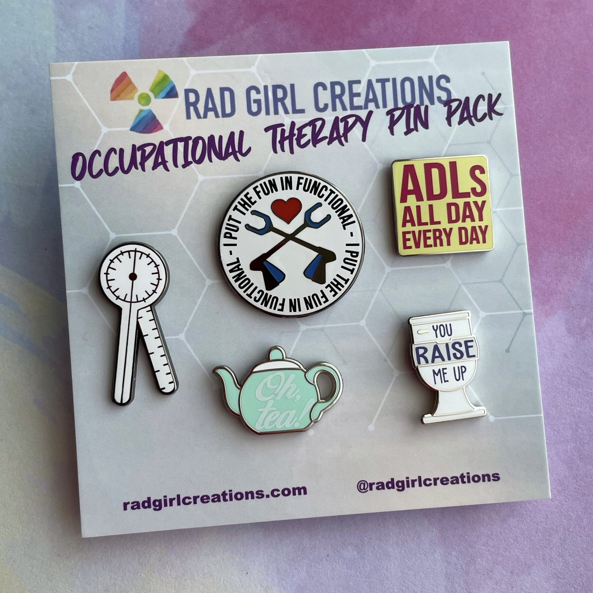 Occupational Therapy Pin Pack Rad Girl Creations Medical Enamel Pin