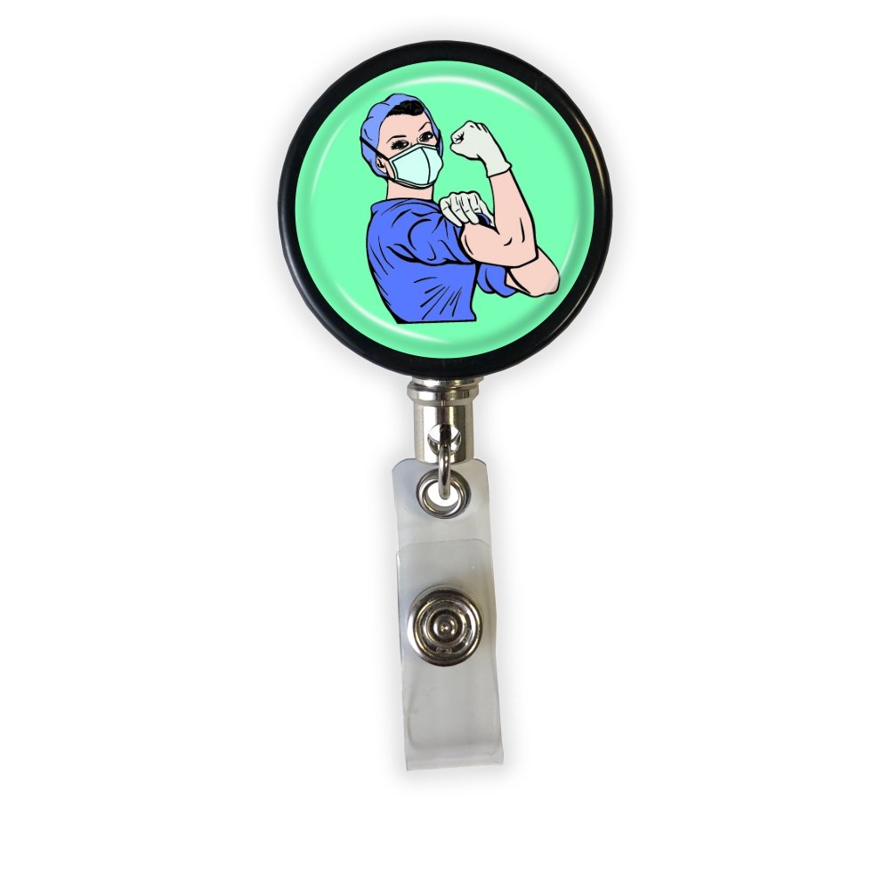 Funny Coffee Badge Reel Retractable ID Badge Holder Decaf Badge