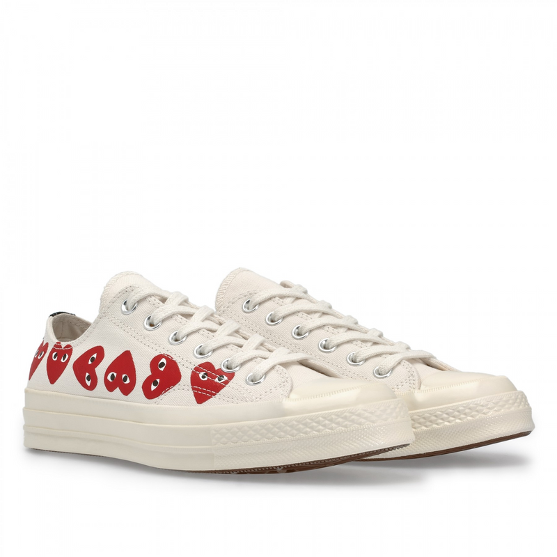 converse x cdg low white