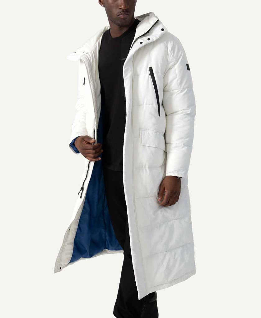 full length puffer coat with hood