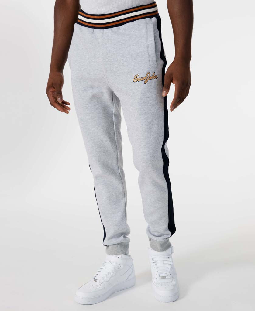 track joggers with side stripe