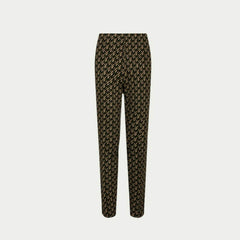 Gardeur damesbroek met elastiek rondom in zwart, beige en khaki dessin - model Zene14 