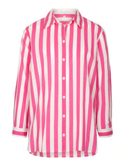 Erfo oversized blouse in brede pink en witte streep
