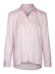 Eterna poplin roze oversized blouse met lange mouwen en knoopjes