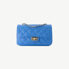 Tas blauw leer Sophia met gouden details