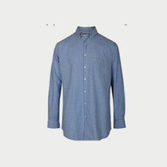 Brax button-down overhemd Daniel in blauw ruitje