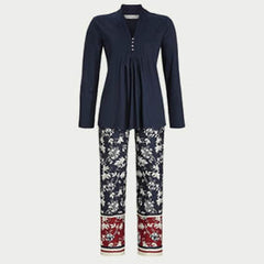 Ringella blauw pyjama en huispak met knoopjes en dessinbroek