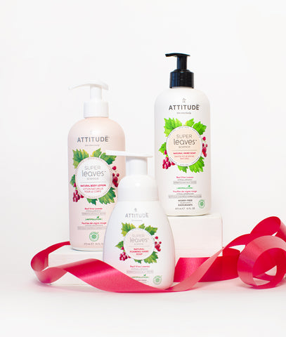 ATTITUDE Bundle Body Lotion + Hand Soap + Foaming Hand Soap - Red Vine leaves
