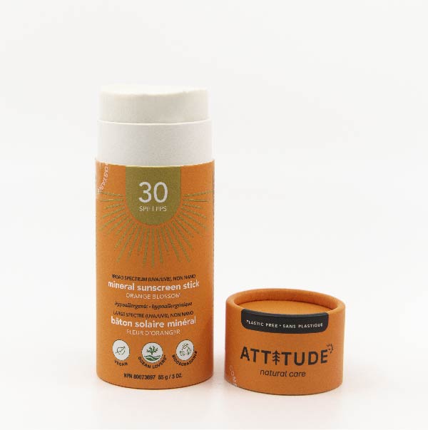 Plastic Free Mineral Sunscreen Stick SPF 30 ATTITUDE