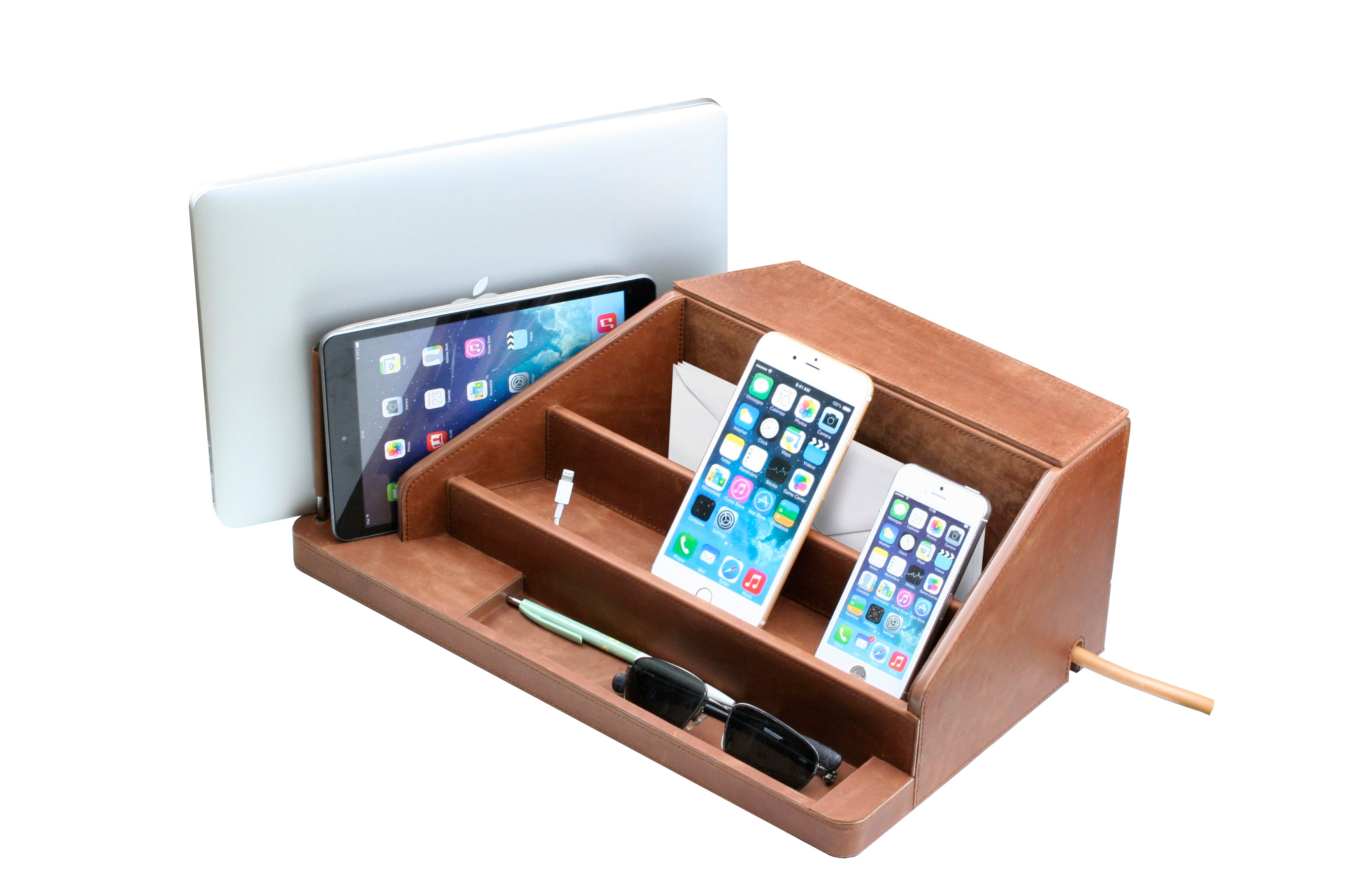 Premium Leather All In One Charging Station Great Useful Stuff