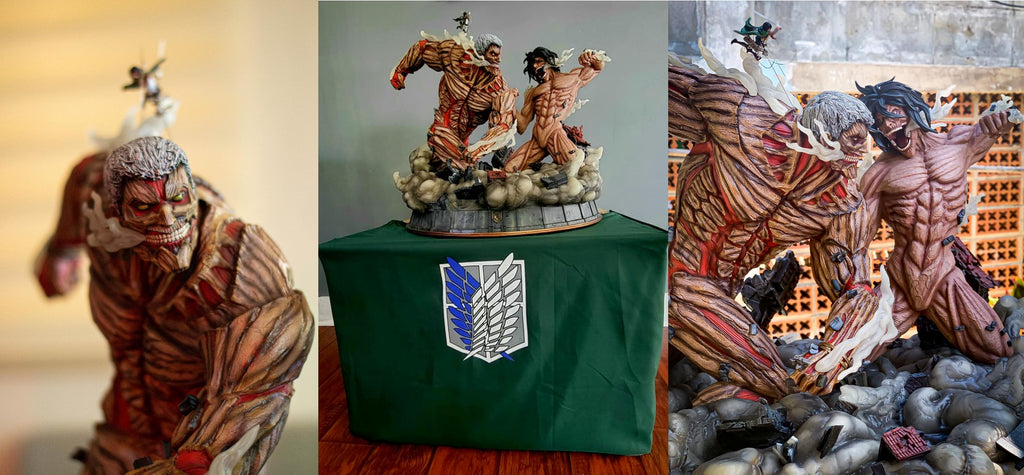 Statuette Eren vs Armored Titan - Deriv'Store