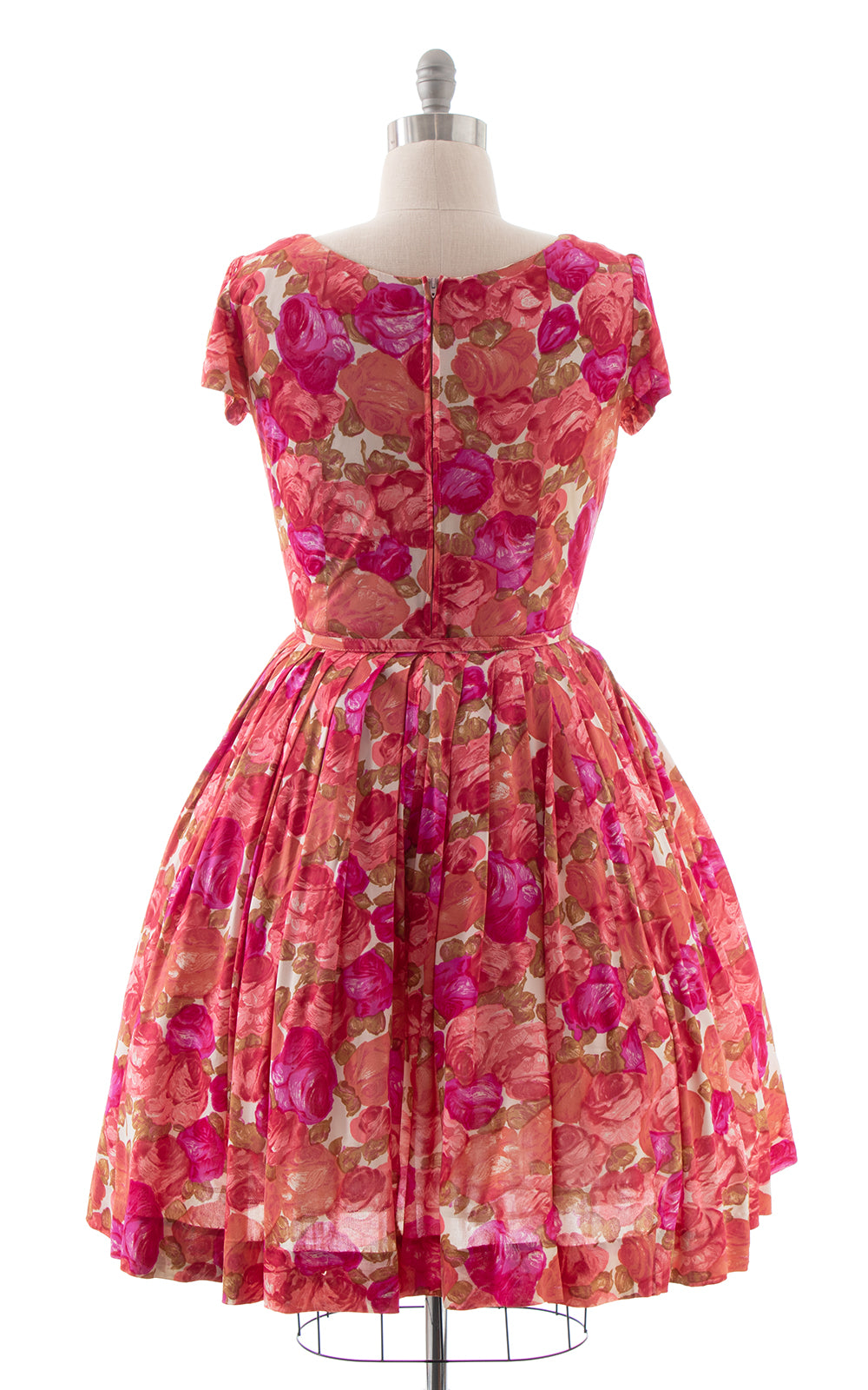1960s Pink Rose Jersey Dress BirthdayLifeVintage