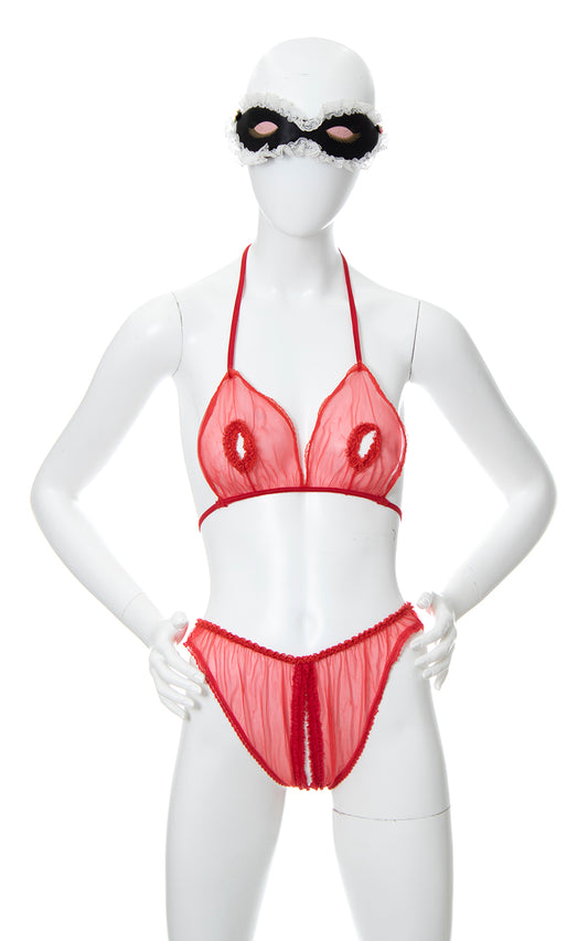 1960s Peek-a-Boo Top & Crotchless Panty Set