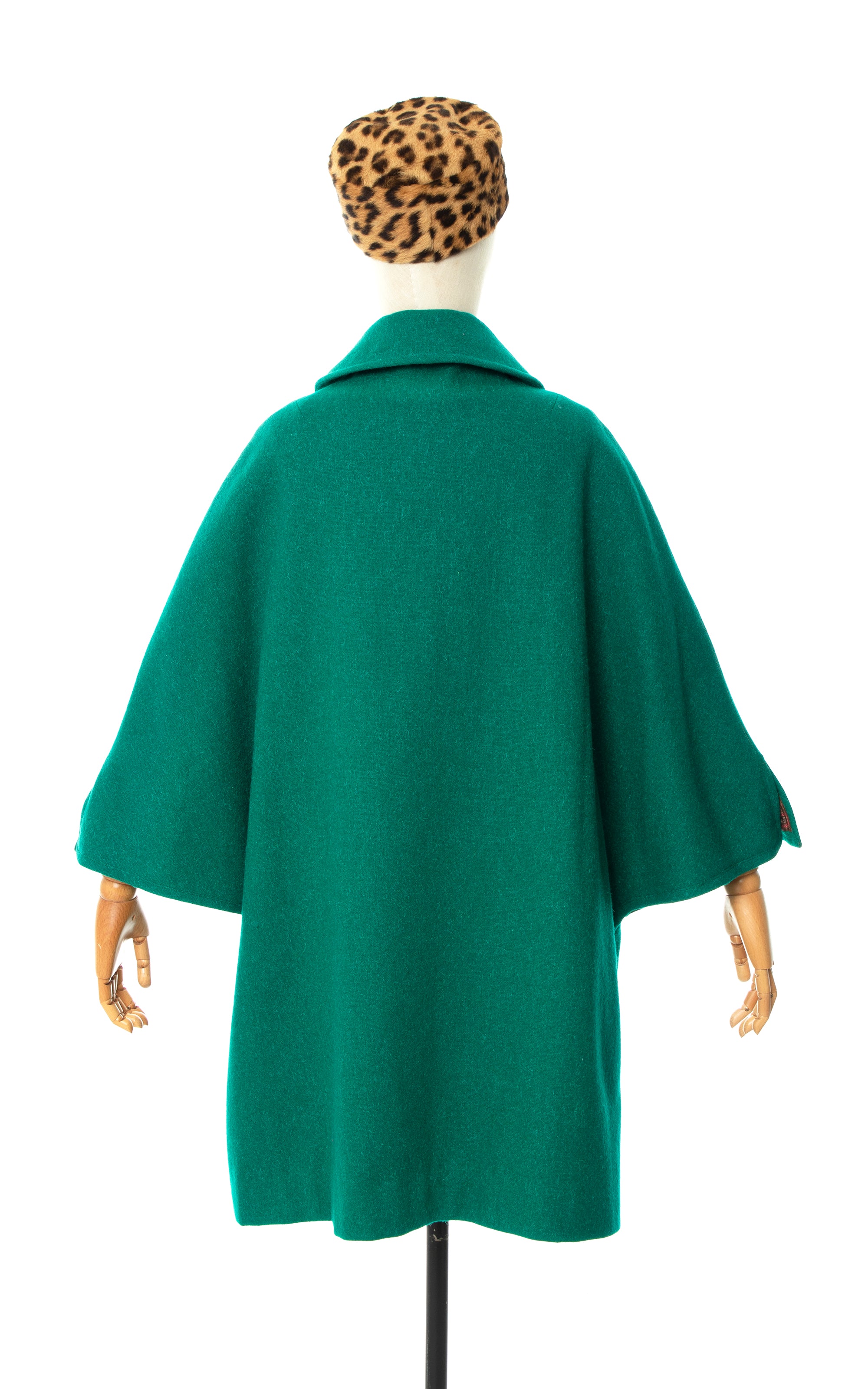 1970s Austrian Green Wool Mohair Cape Coat | medium/large