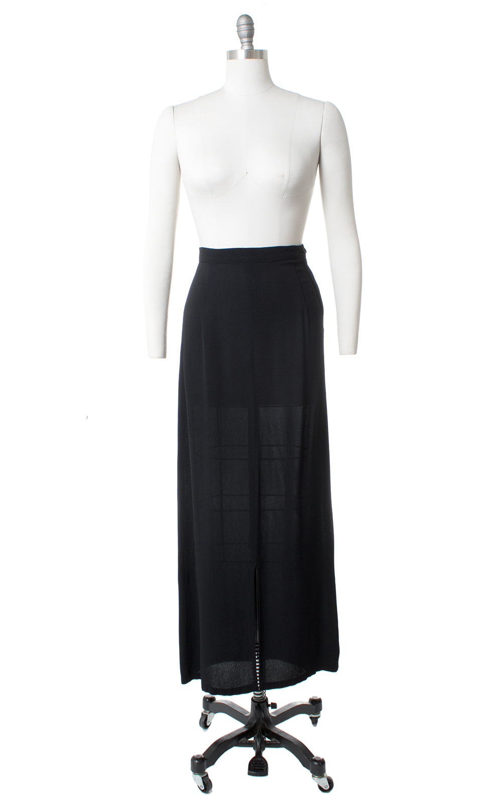 1930s Black Rayon Crepe Skirt with Front Slit | small – Birthday Life ...
