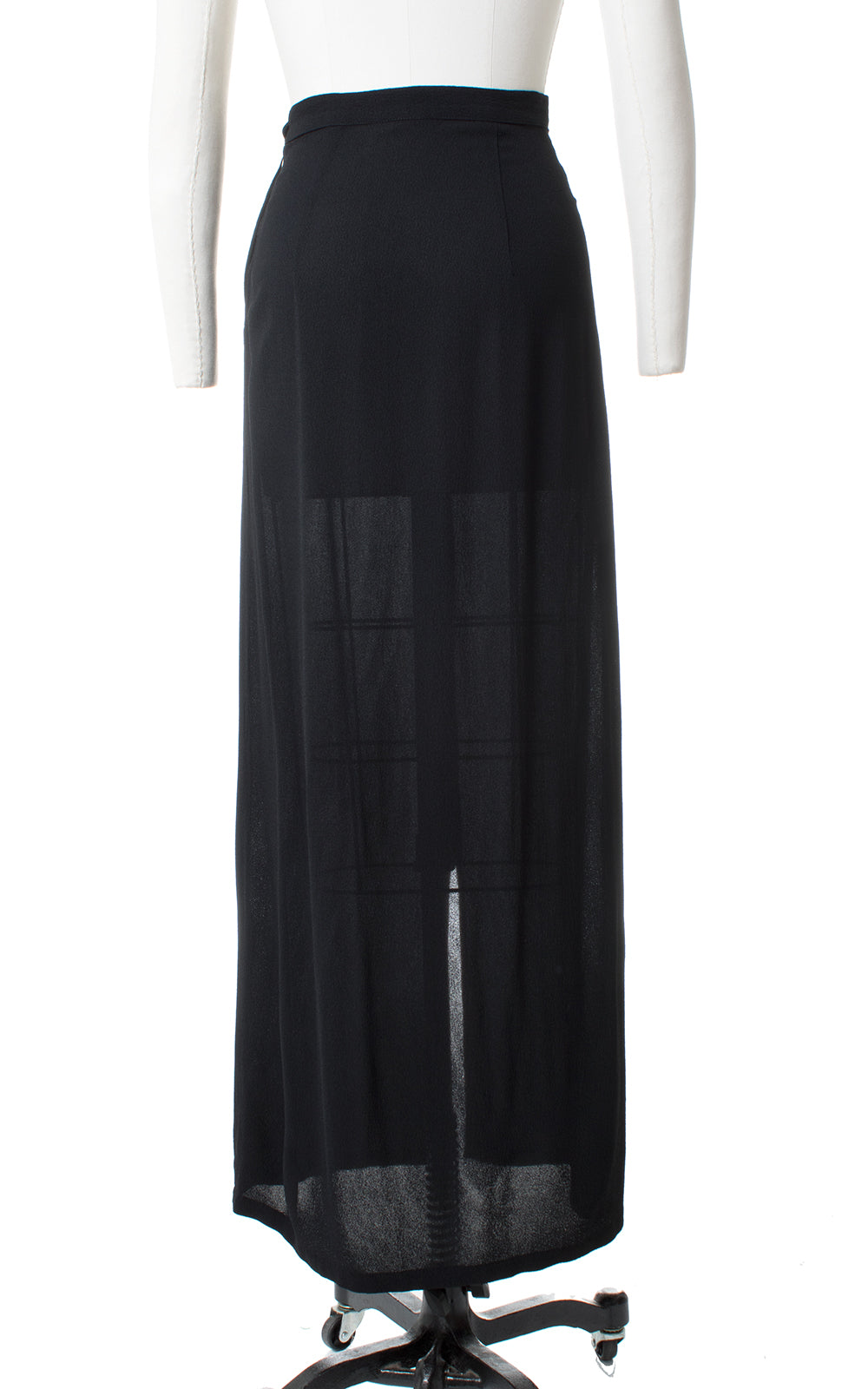 1930s Black Rayon Crepe Skirt with Front Slit | small – Birthday Life ...