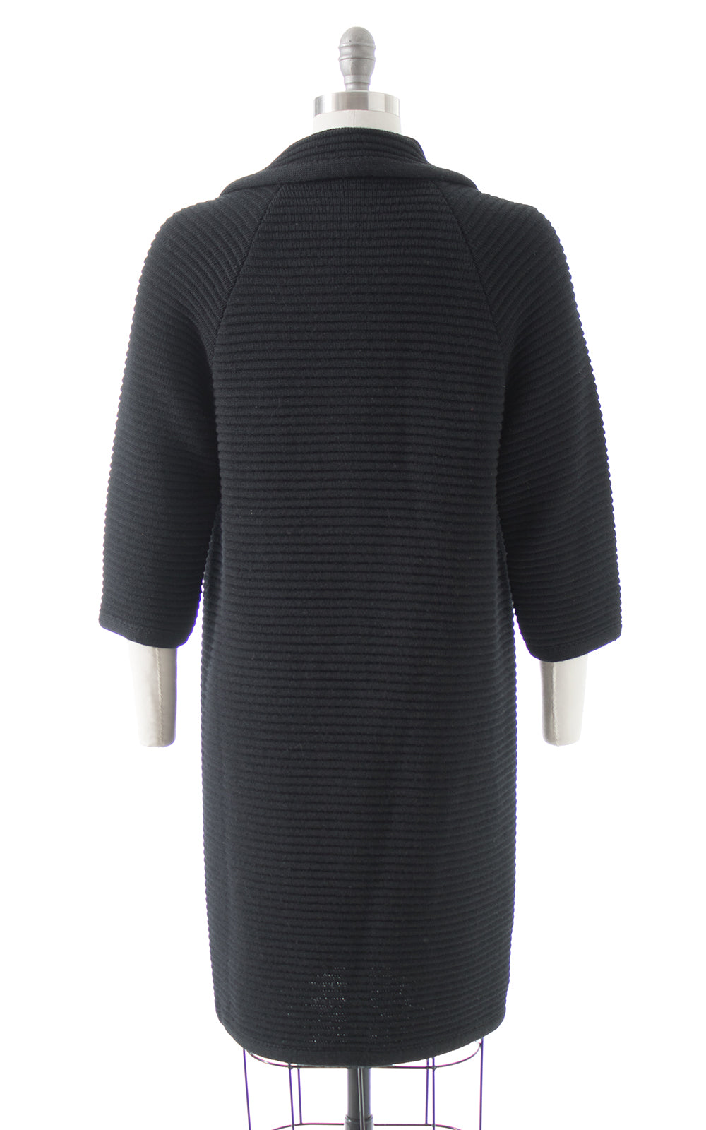 1960s Black Knit Wool Sweater Coat | small – Birthday Life Vintage