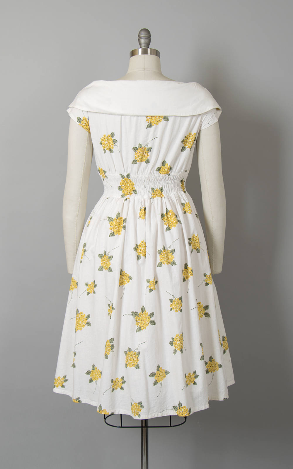 $50 & UNDER SALE || 1980s Floral Shawl Collar Cotton Sundress | small ...