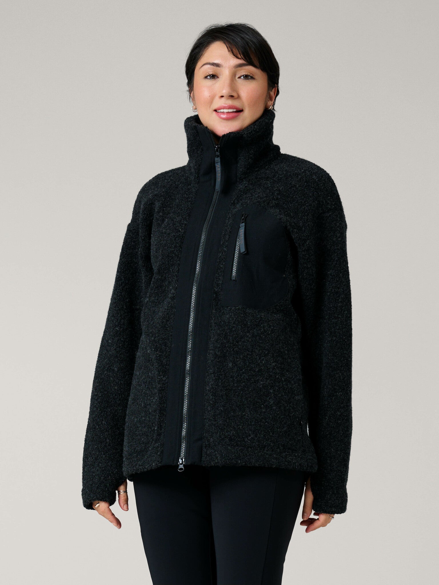 Minna Wool Fleece Jacket Black