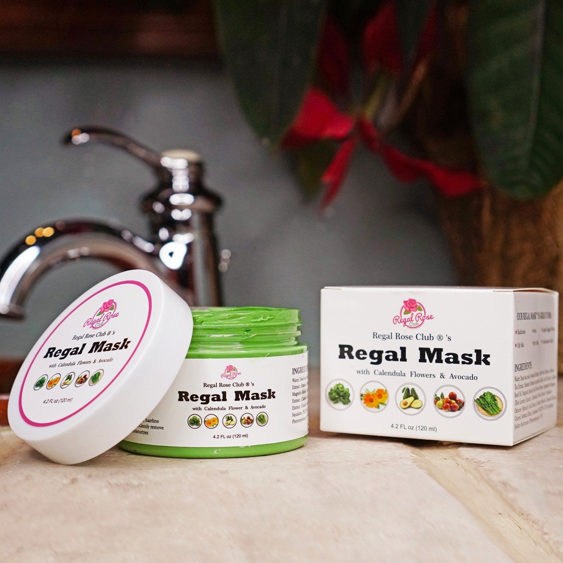 Regal Mask w/ Calendula Flowers & Avocado - Regal Rose Club product image