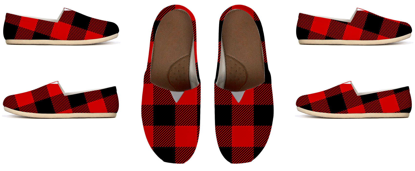 red plaid womens shoes
