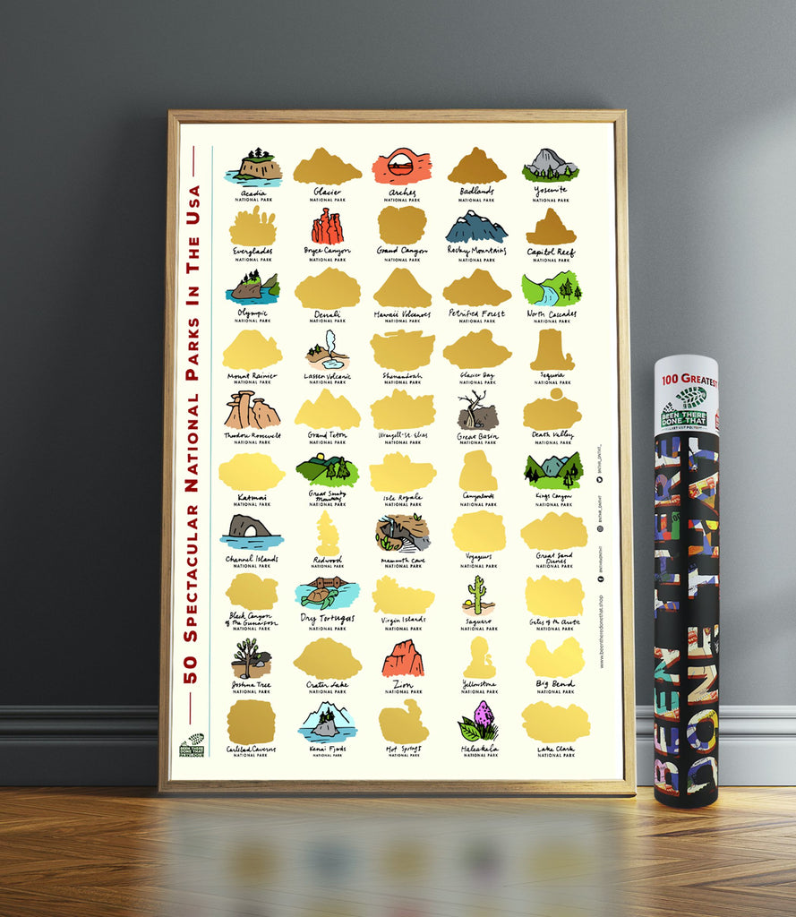 BEEN THERE DONE THAT BTDT PARKLOGUES 50 SPECTACULAR NATIONAL PARKS BUCKET LIST SCRATCH POSTER