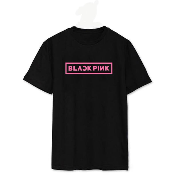 Kpop Merch Blackpink Logo Printed T-shirt BLACK / STYLE-B / S All Ulzzang Shop