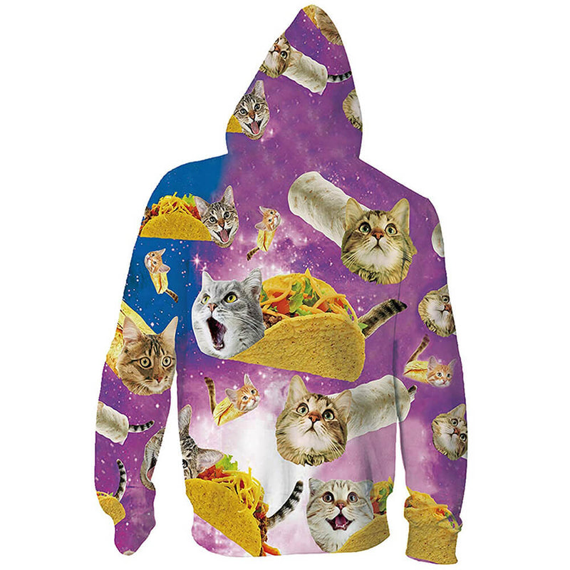 Unisex Taco Cat Zip Up Funny Hoodie – D&F Clothing
