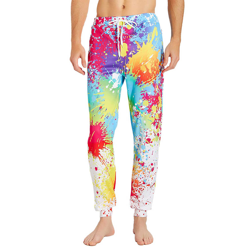 Paint Splatter White Funny Joggers – D&F Clothing