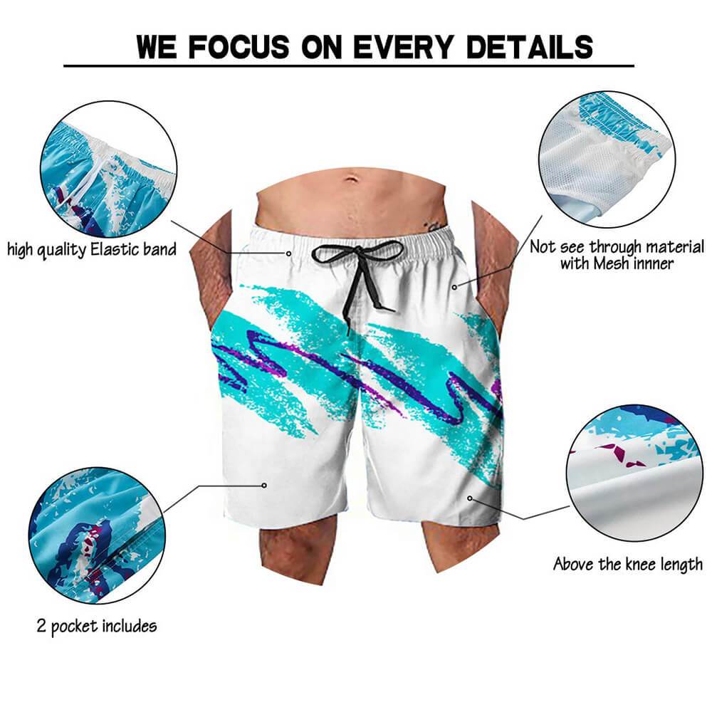 90S Paper Cup Funny Swim Trunks – D&F Clothing