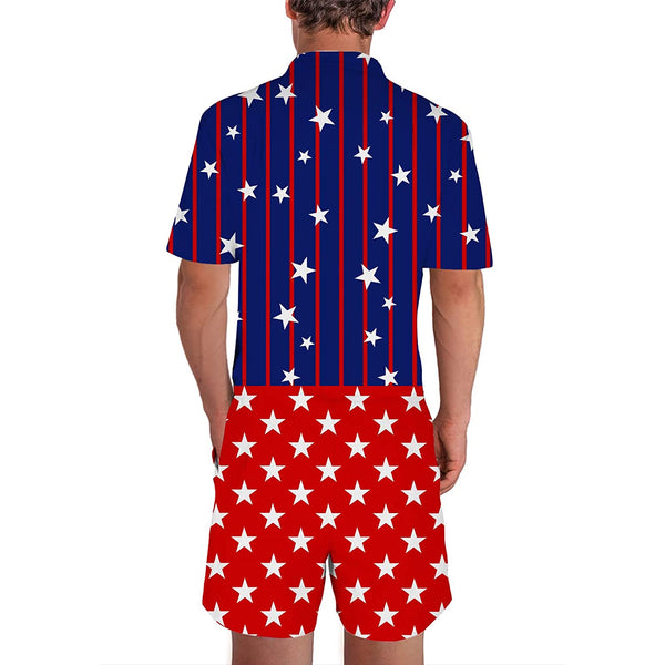 American Flag Romper for Men | 4th of July Jumpsuit – D&F Clothing