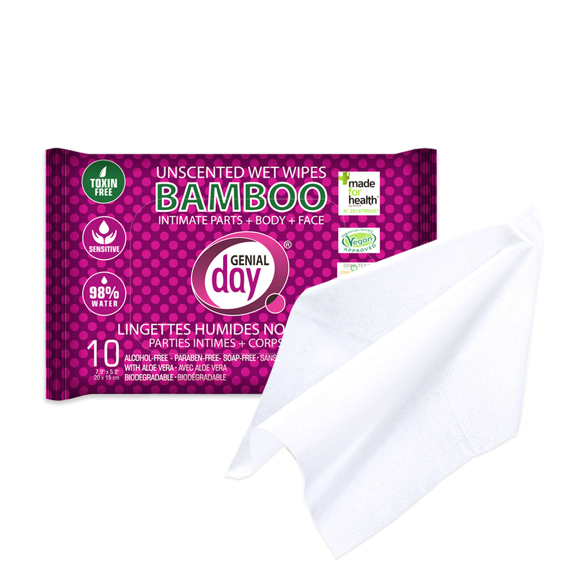 Unscented bamboo wet wipes