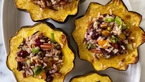 Cranberry Pecan Stuffed Acorn Squash