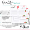 Outshine Premium Recipe Cards 3"x5", Strawberry Design (Set of 50) | Double Sided Cardstock