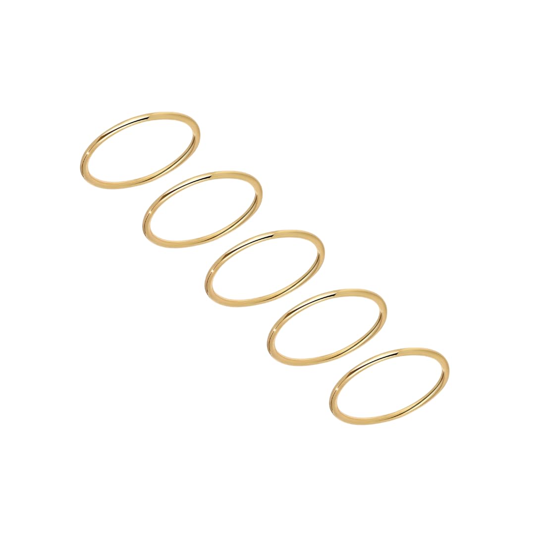 Zayne Stacking Ring Set – 18K Gold Plated Minimalist Rings for Women