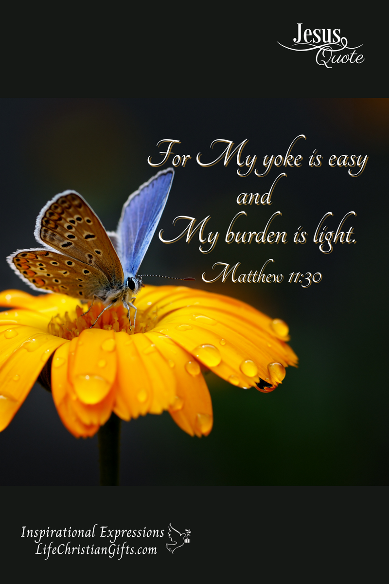 Jesus Quote ~ Matthew 11:30 – Inspirational Expressions