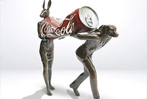 Dog and Rabbit with Coke Can