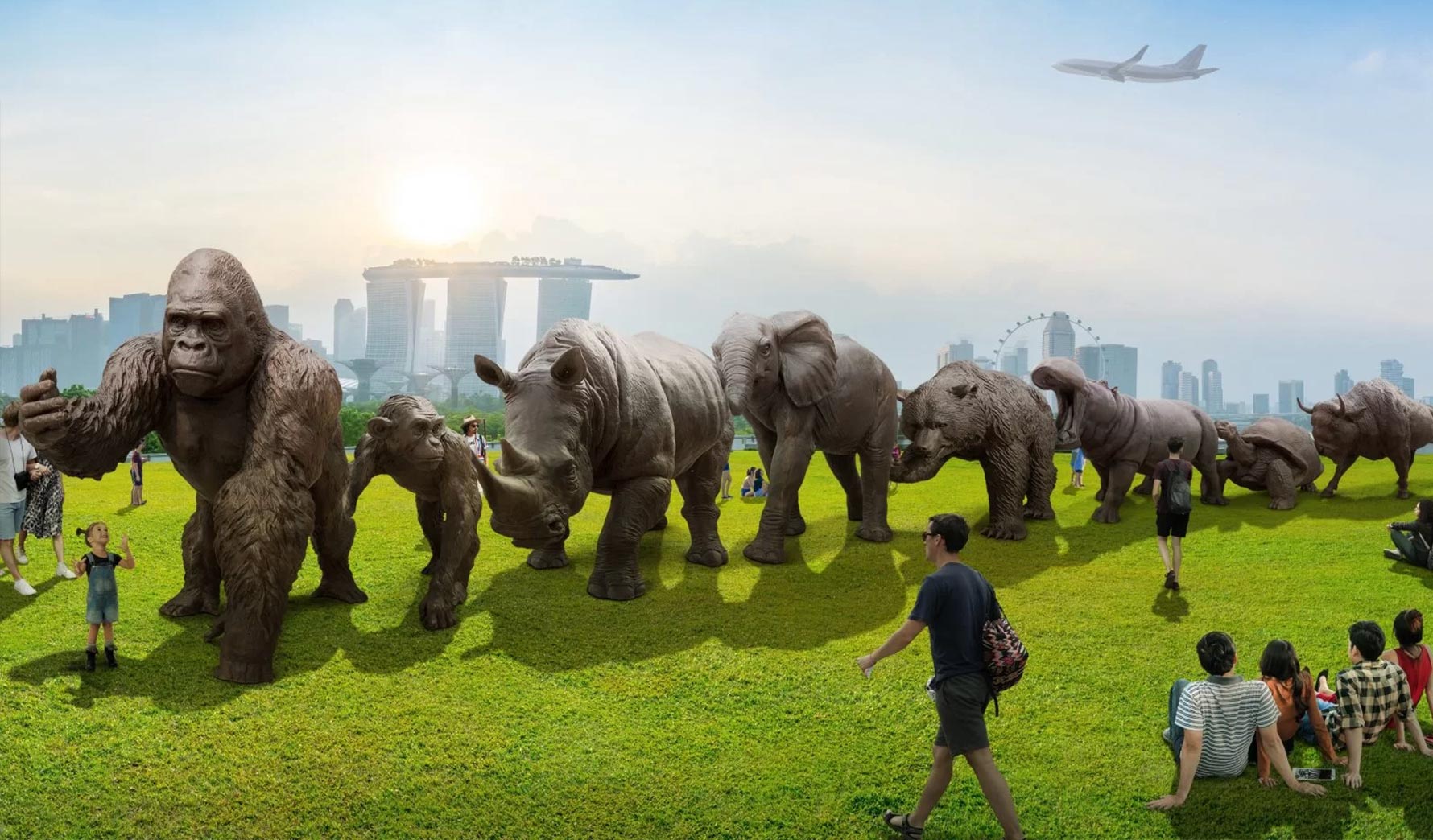 Gillie and Marc Love the last march in Singapore featuring 45 endangered species