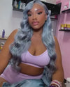 5x5 HD Lace Closure Wig Body Wave Grey Lace Front Wig Dark Ash Blonde Human Hair Closure Wigs Customized