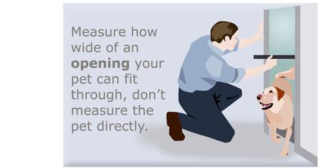 Measure how wide of an opening your pet can fit through, don't measure the pet directly