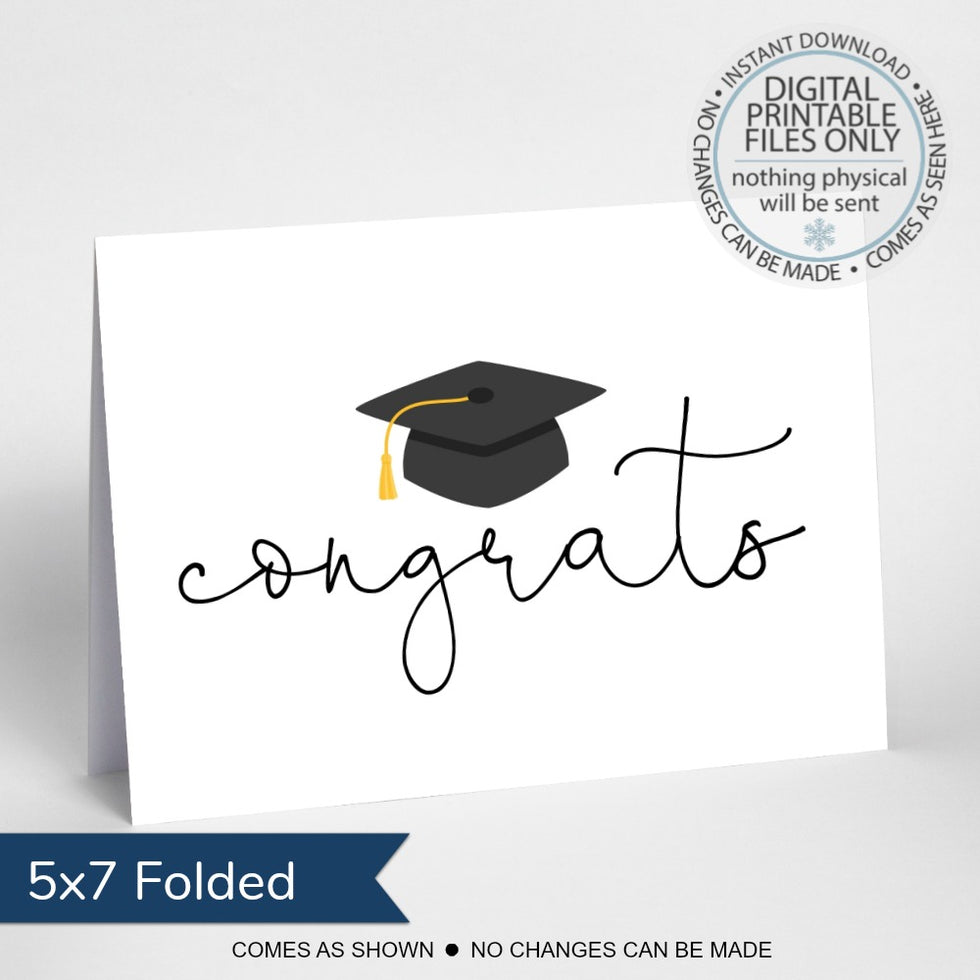 PRINTABLE Congratulations Graduate Card – Snowbound Print Co