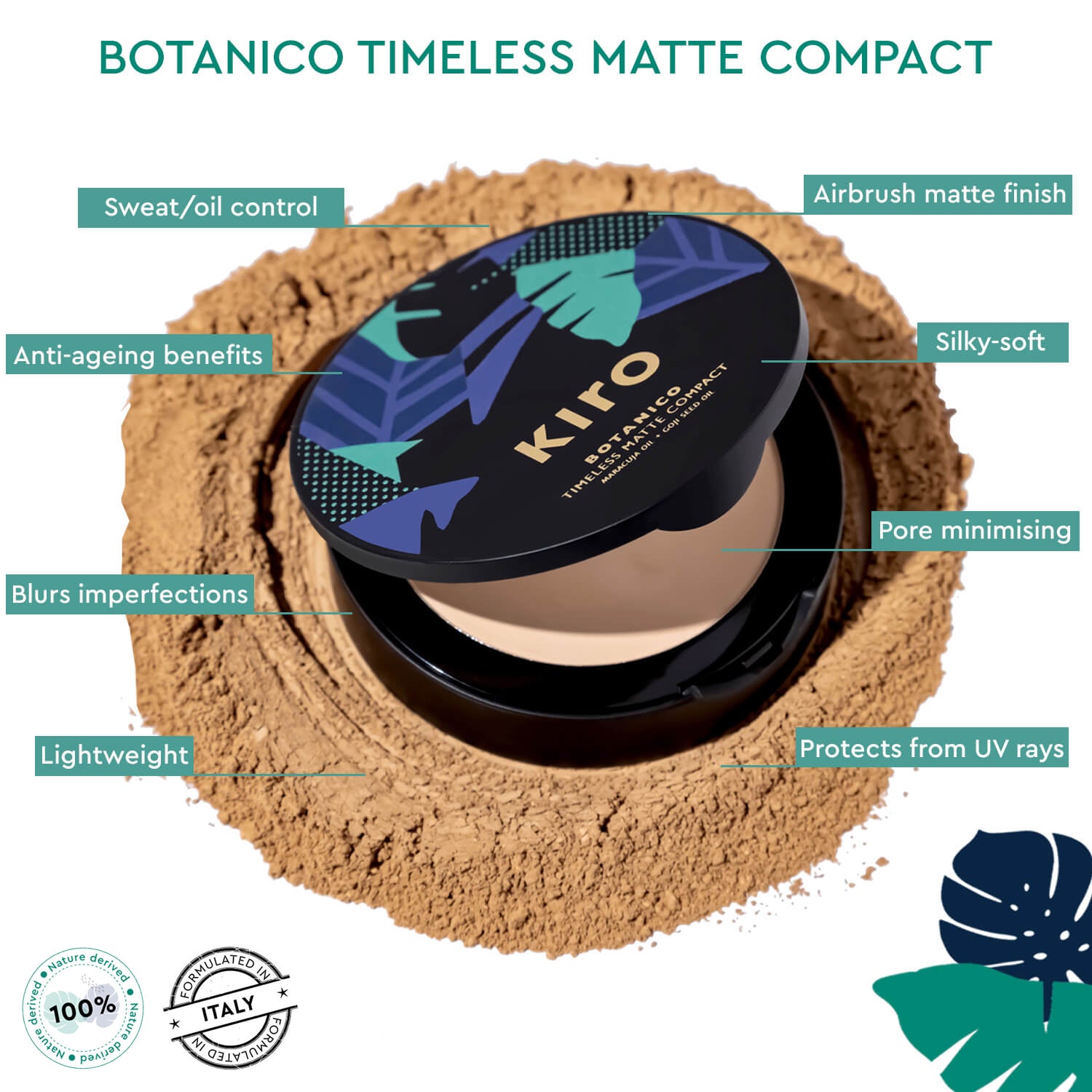 Botanico Timeless Matte Compact in Rocksalt Ivory Shade