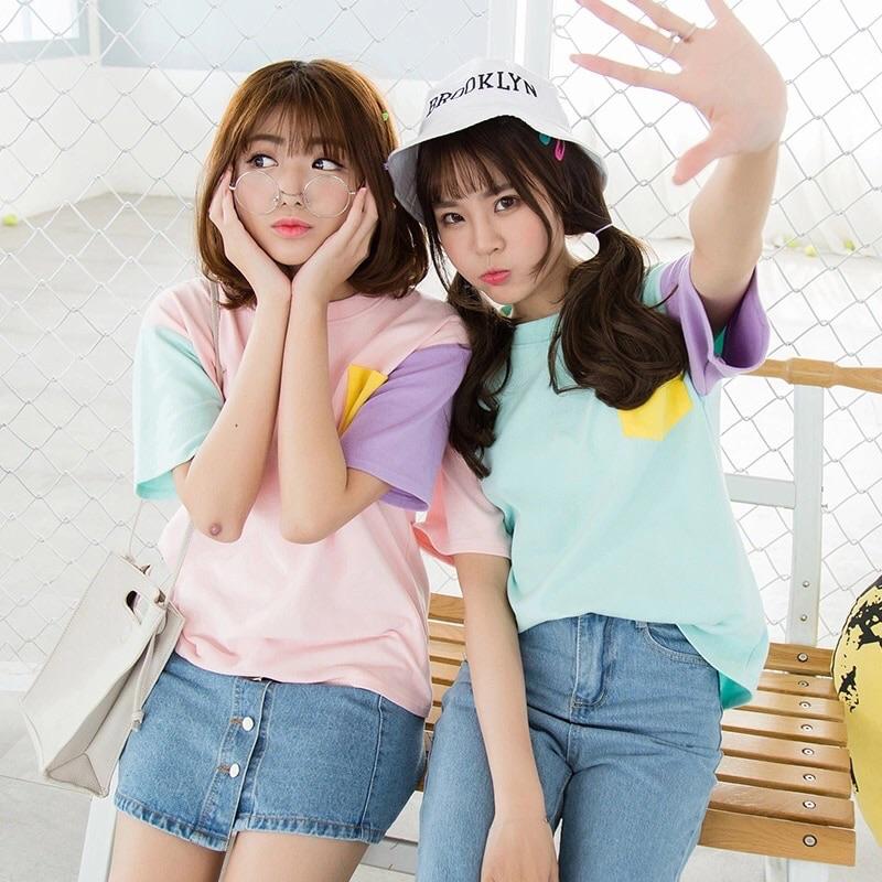 Pretty in Pastel Tops🍬 Color Block Shirt - Sour Puff Shop