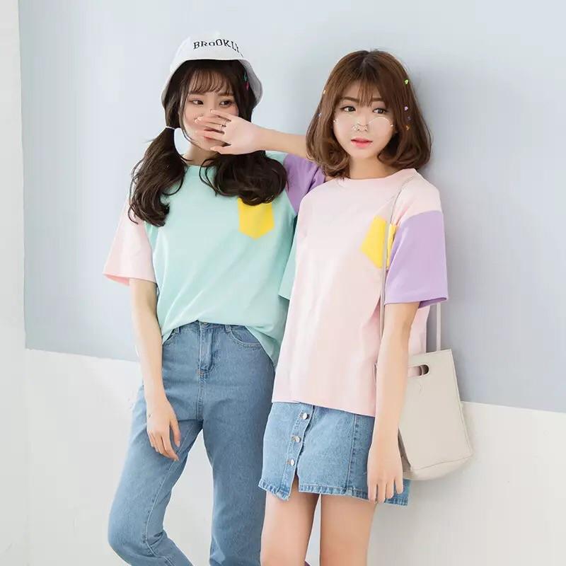 Pretty in Pastel Tops🍬 Color Block Shirt - Sour Puff Shop