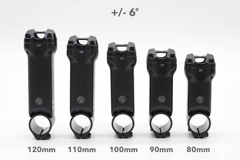 image of various bike stem lengths and measurements